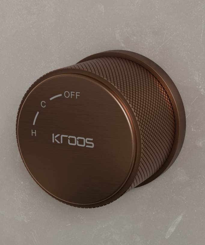 Miscelatore lavabo monocolonna senza regolazione portata Oro rosa spazzolato - Leros