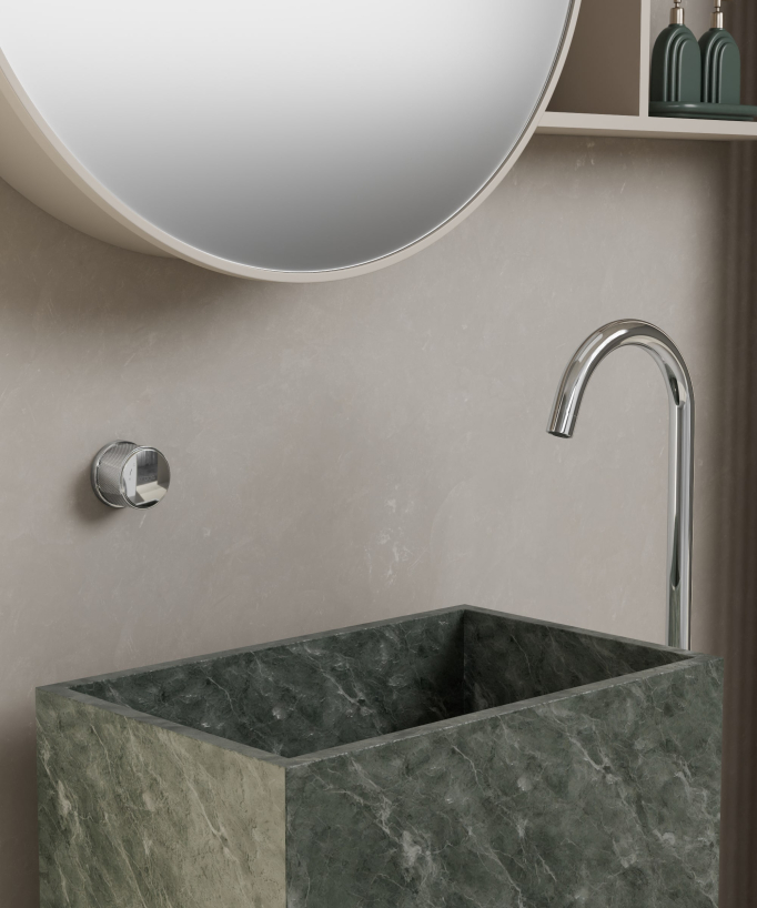 Miscelatore lavabo monocolonna senza regolazione portata Cromato - Leros