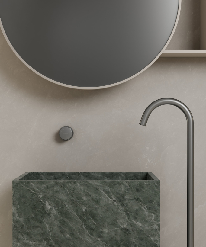 Miscelatore lavabo monocolonna senza regolazione portata Gun metal - Leros