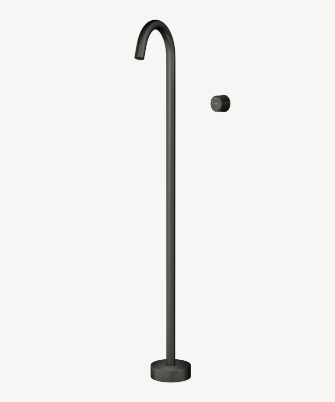 Miscelatore lavabo monocolonna senza regolazione portata Gun metal - Leros