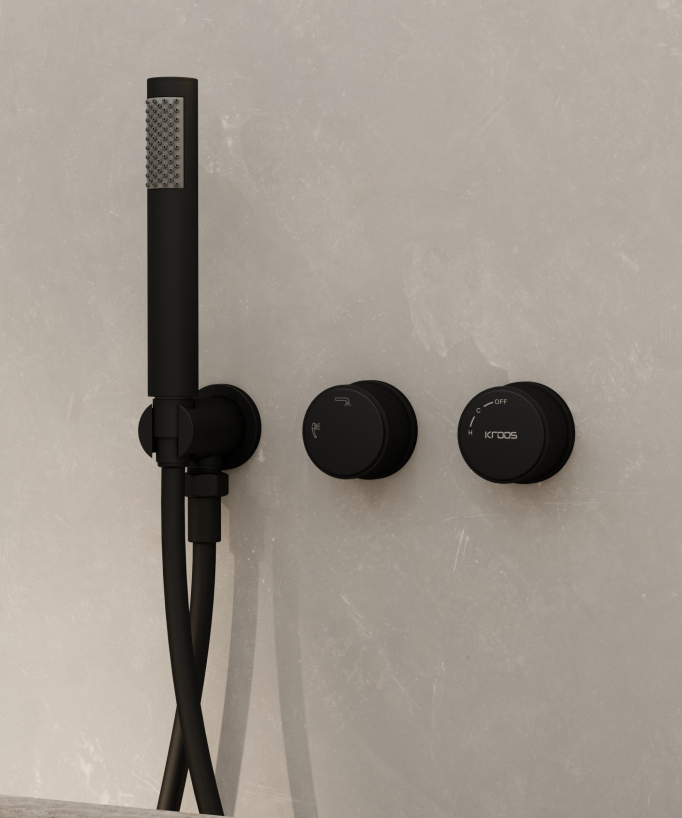 Miscelatore vasca a pavimento e incasso Nero - Leros