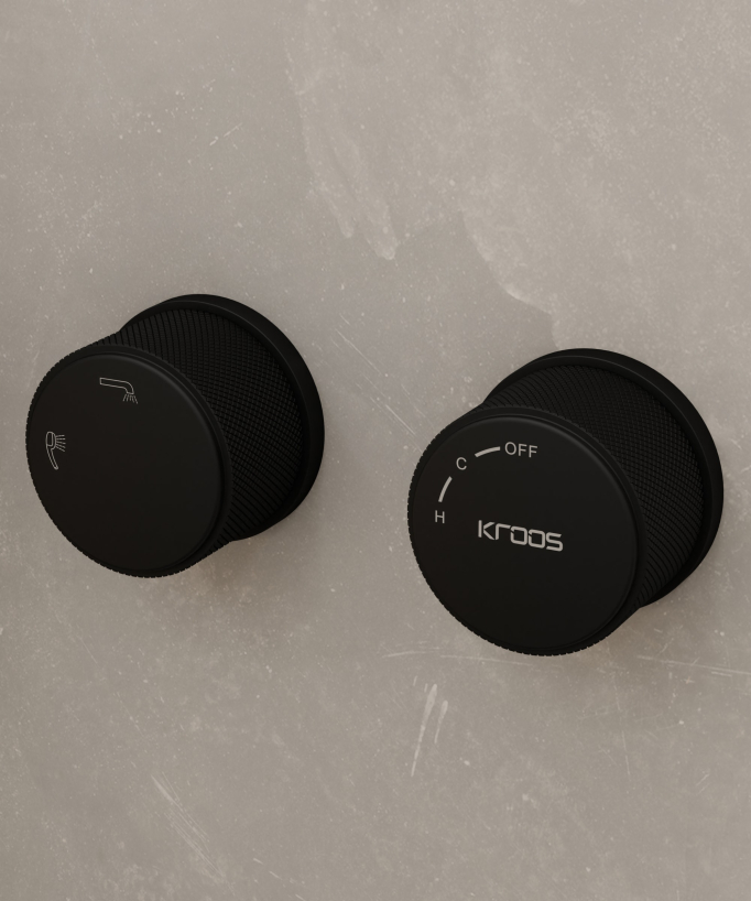 Miscelatore vasca a pavimento e incasso Nero - Leros