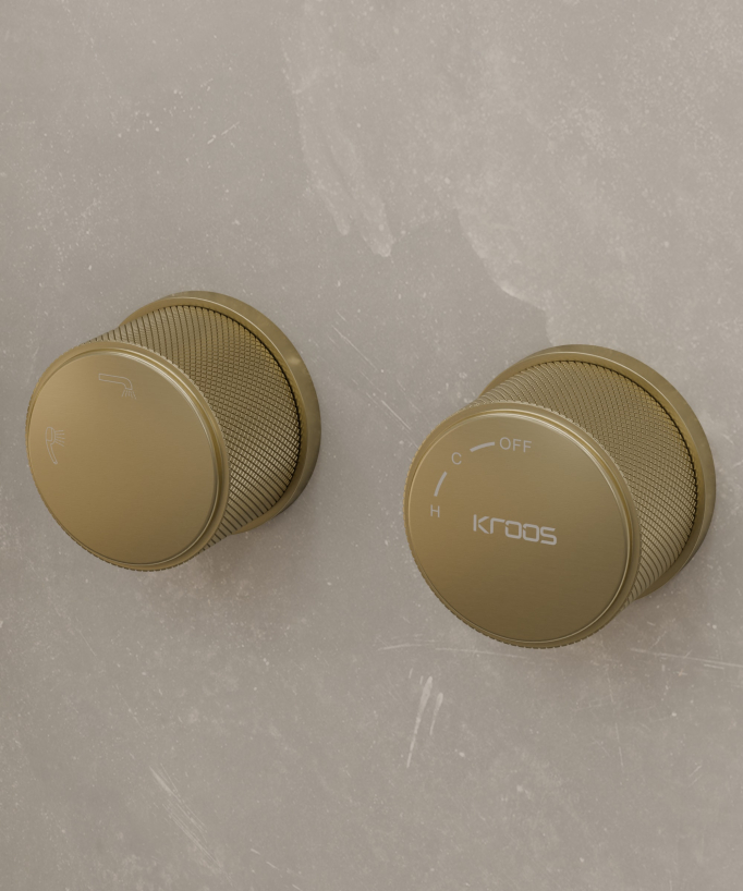 Miscelatore vasca a pavimento e incasso Dorato spazzolato - Leros