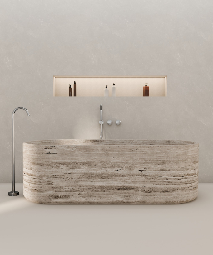 Miscelatore vasca a pavimento e incasso Cromato - Leros