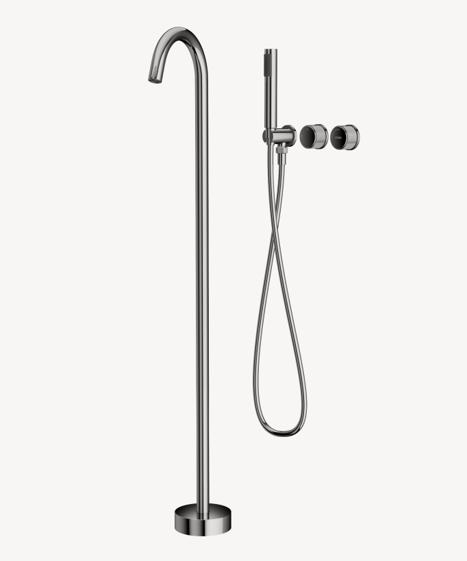 Miscelatore vasca a pavimento e incasso Cromato - Leros