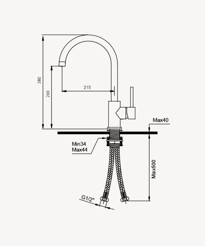 Miscelatore lavello Dorato - Corbeau