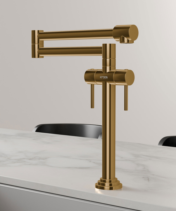 Rubinetto cucina stile retrò - dorato - small