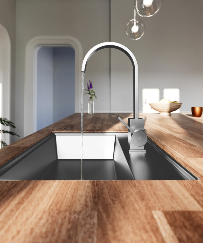 Miscelatore cucina Gun metal - Fiumina