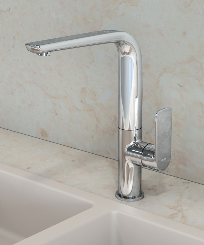 Rubinetto miscelatore lavello cromato - Nunki - small