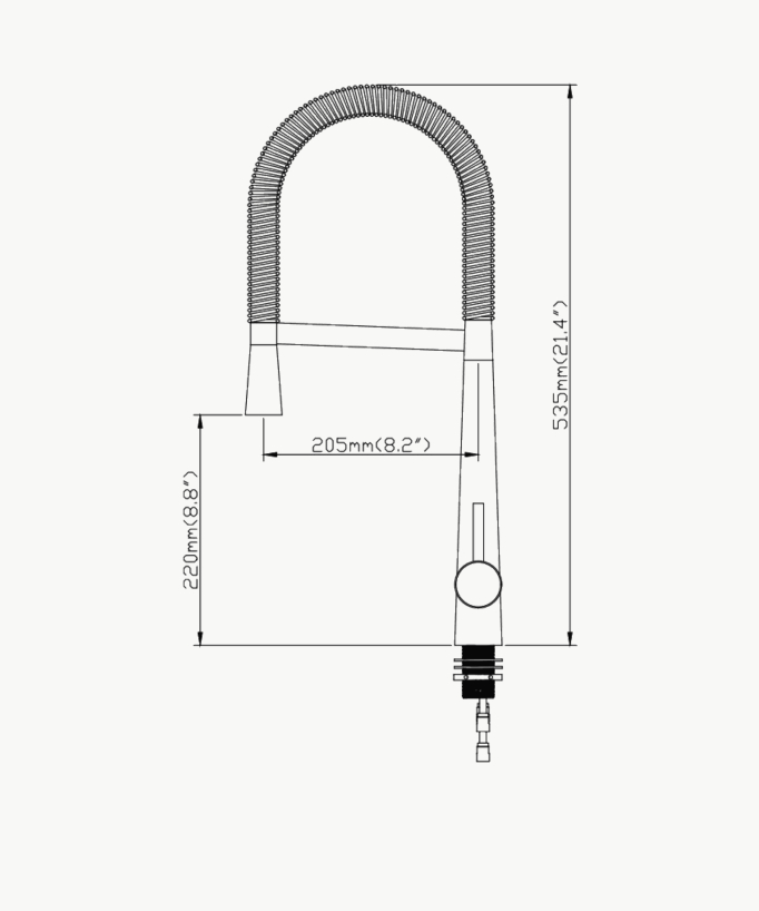 Rubinetto miscelatore cucina alto