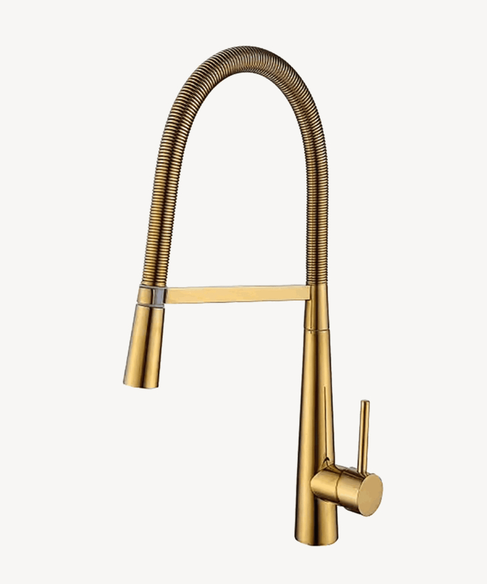 Rubinetto miscelatore cucina alto - dorato - small