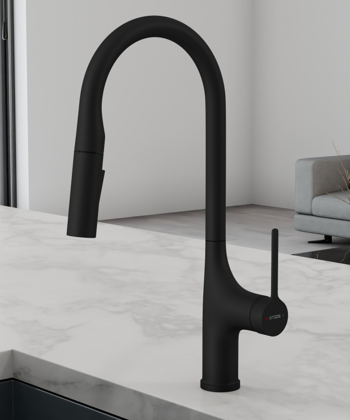 Rubinetto miscelatore cucina contemporaneo - nero