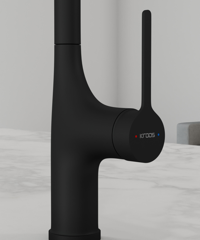 Rubinetto miscelatore cucina contemporaneo - nero