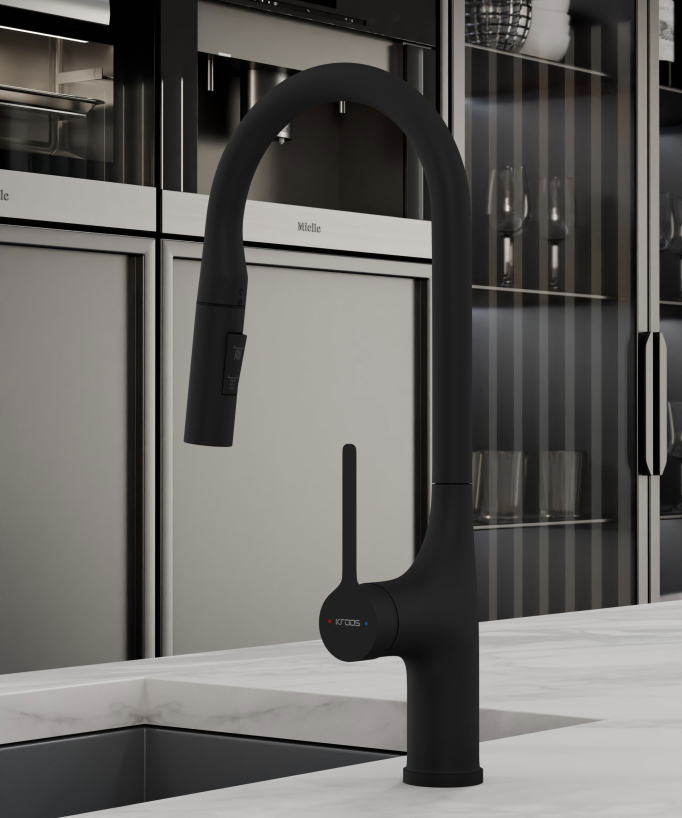 Rubinetto miscelatore cucina contemporaneo - nero