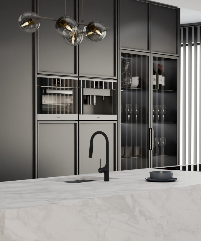 Rubinetto miscelatore cucina contemporaneo - nero