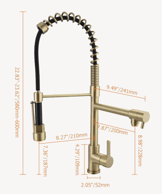 Miscelatore per lavello alto Oro spazzolato - Saona