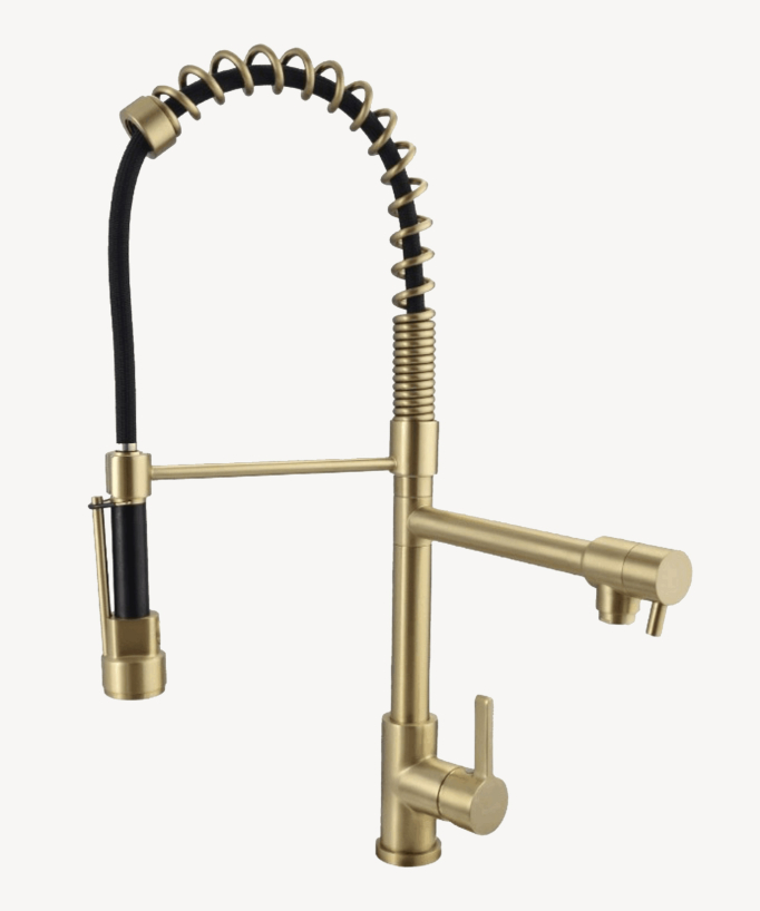 Miscelatore per lavello alto Oro spazzolato - Saona