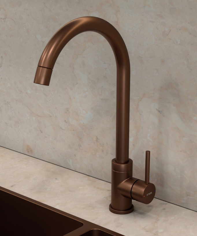 Miscelatore cucina oro rosa spazzolato - Corbeau - small