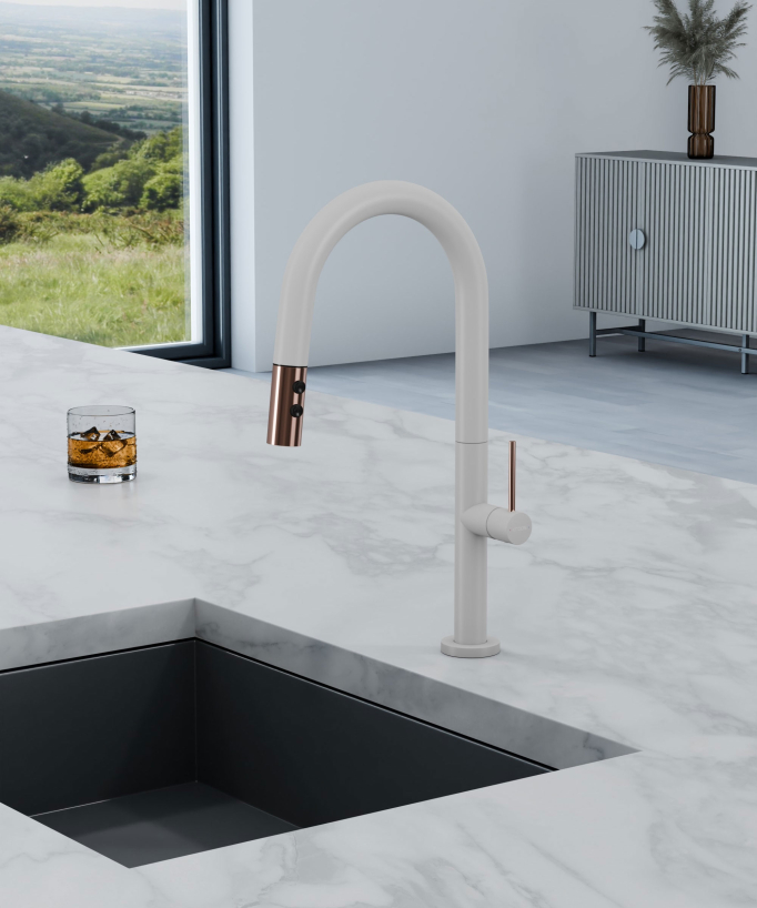 Miscelatore lavello moderno con doccetta estraibile