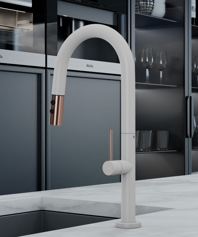 Miscelatore lavello moderno con doccetta estraibile