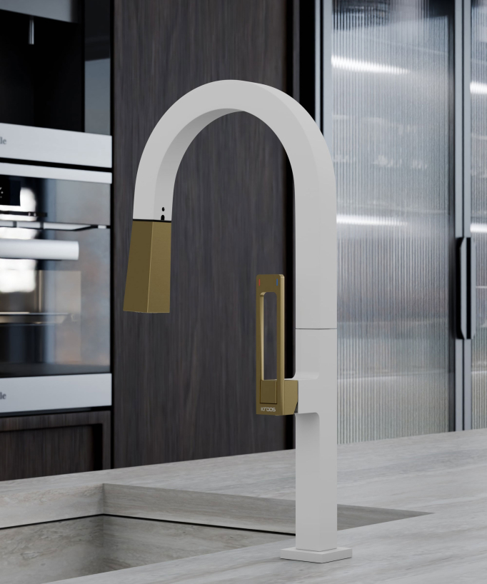 Miscelatore lavello alto moderno con doccetta
