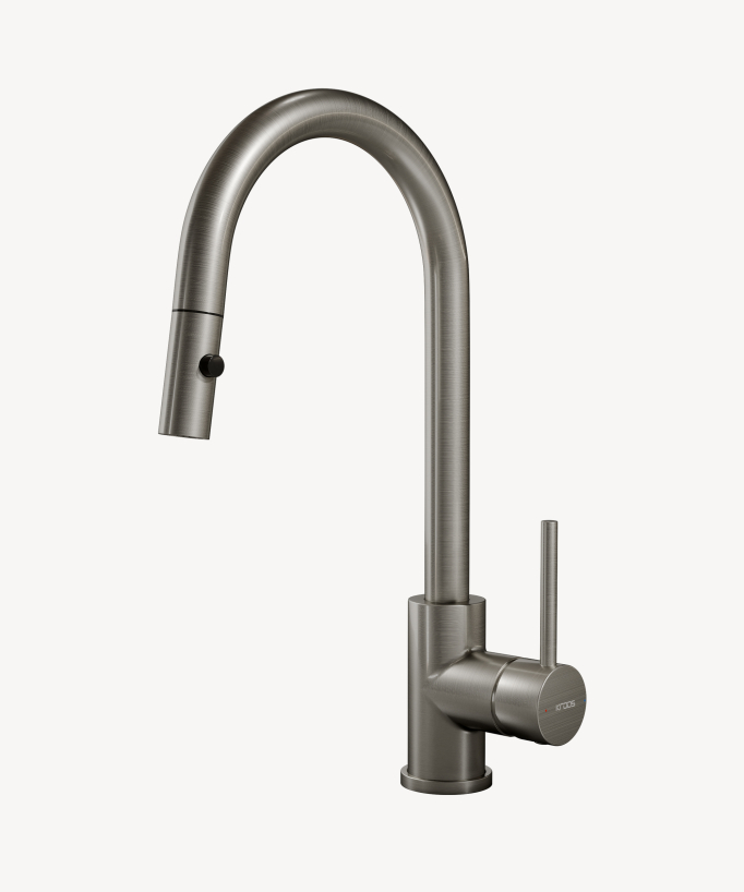 Miscelatore cucina con doccetta Nickel spazzolato - Corbeau