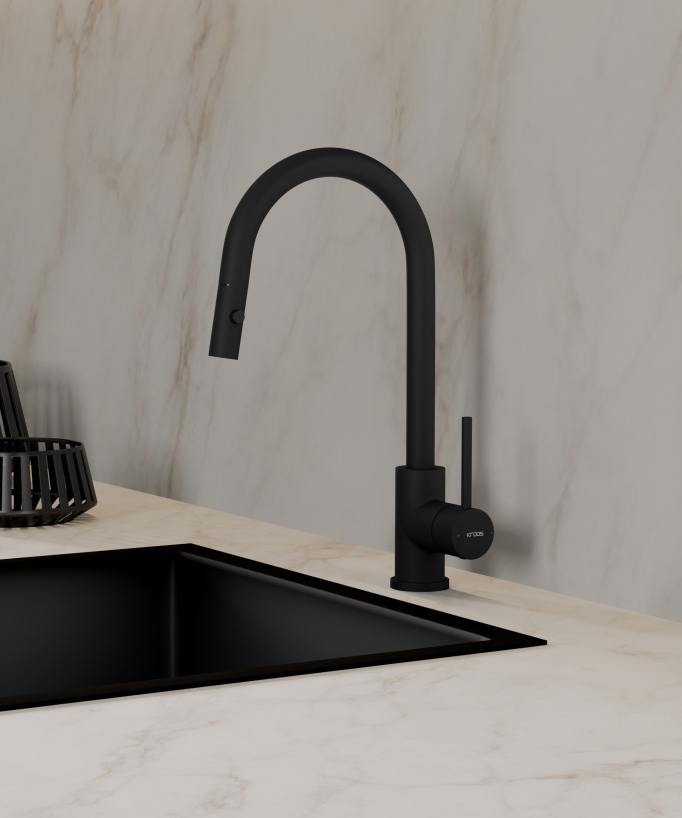 Miscelatore cucina con doccetta Nero - Corbeau