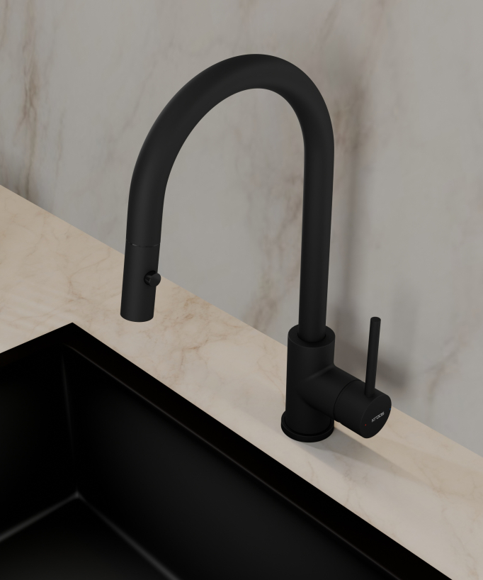 Miscelatore cucina con doccetta Nero - Corbeau