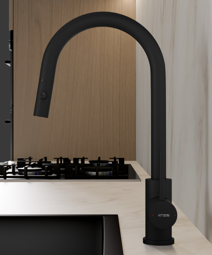 Miscelatore cucina con doccetta Nero - Corbeau