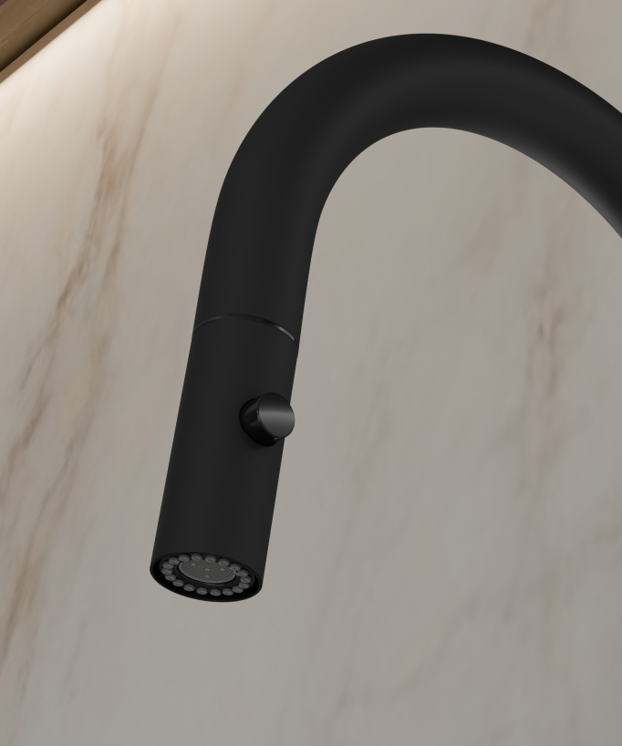 Miscelatore cucina con doccetta Nero - Corbeau