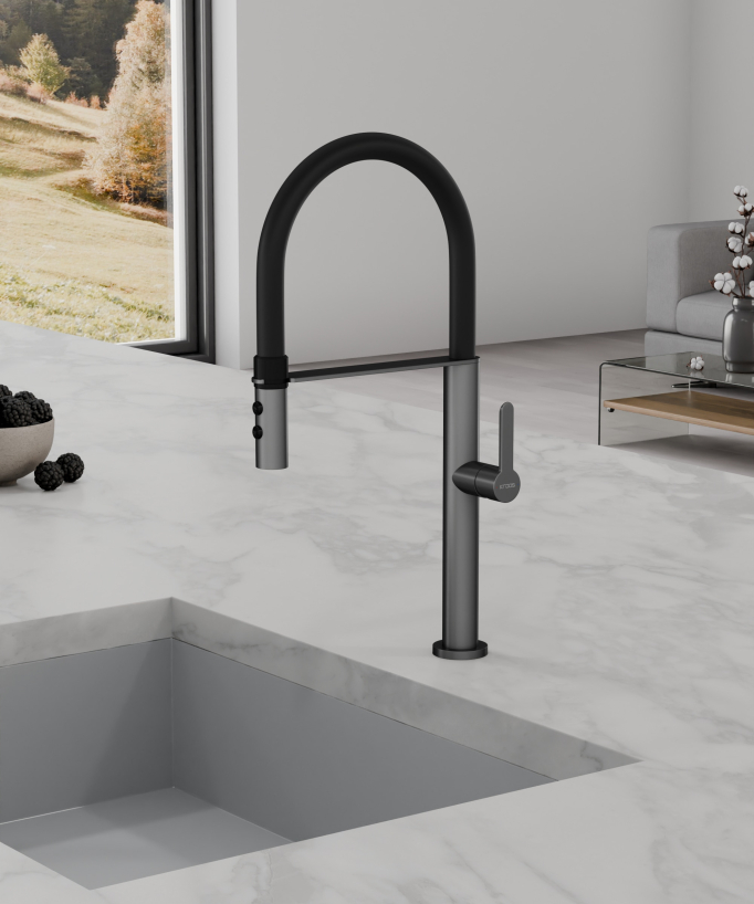 Miscelatore lavello alto con doccetta estraibile