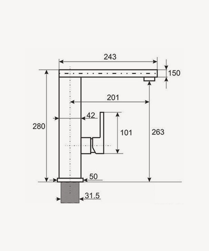 Rubinetto miscelatore lavello nero - Sirius