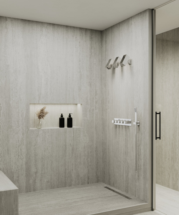 Set miscelatore termostatico multi-funzione con doccetta orientabile Cromato - Sirius