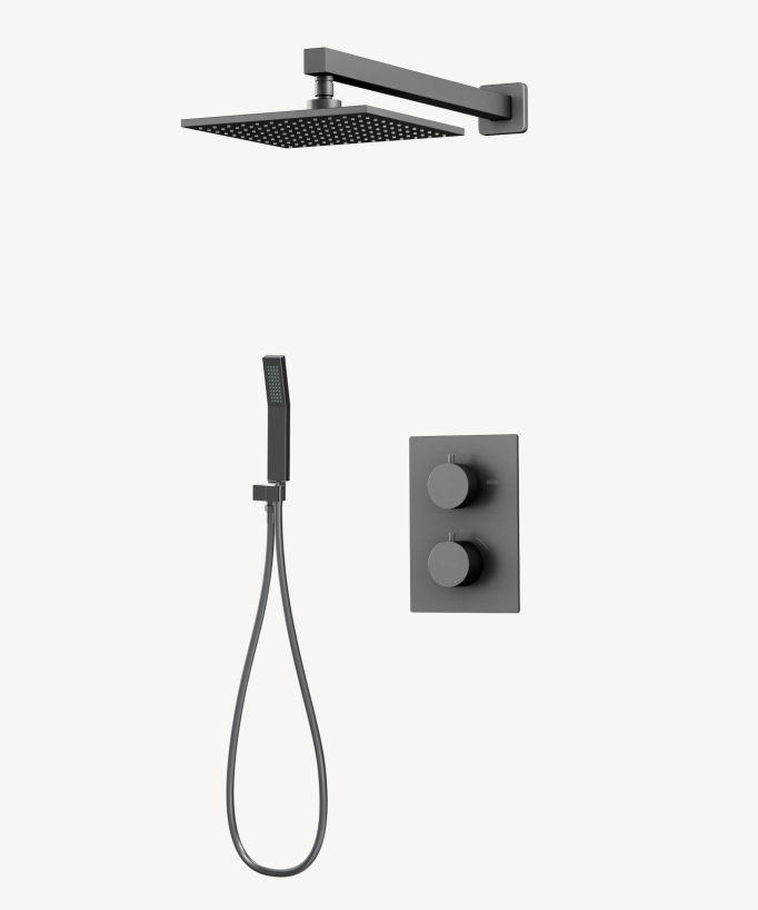 Miscelatore termostatico da incasso per doccia in metallo canna di fucile - Sirius - small