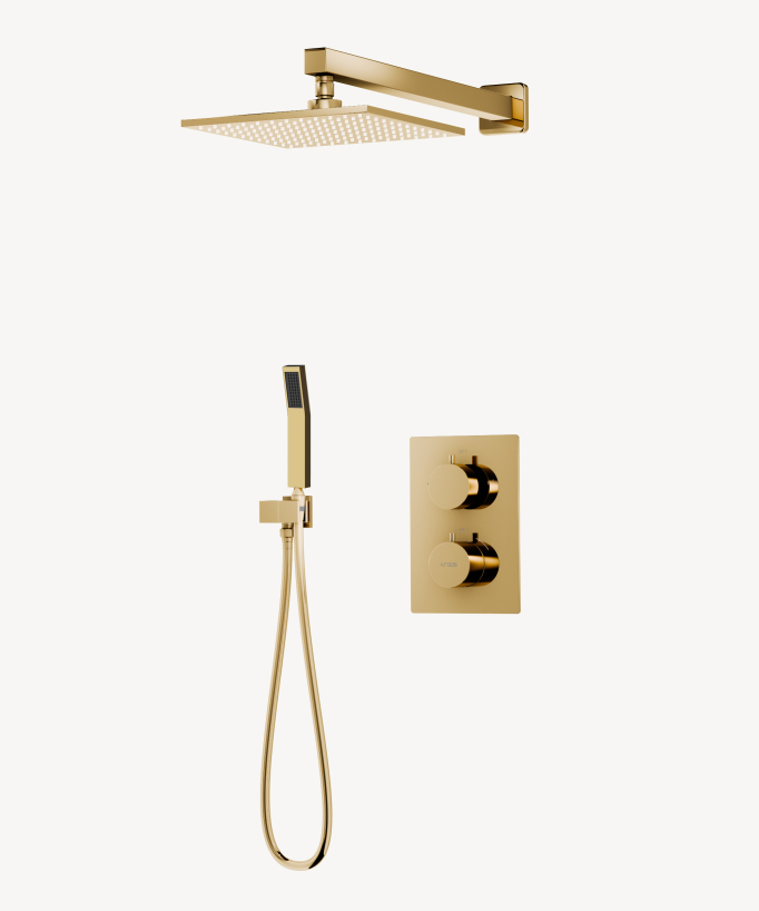 Miscelatore termostatico da incasso per doccia in oro - Sirius - small
