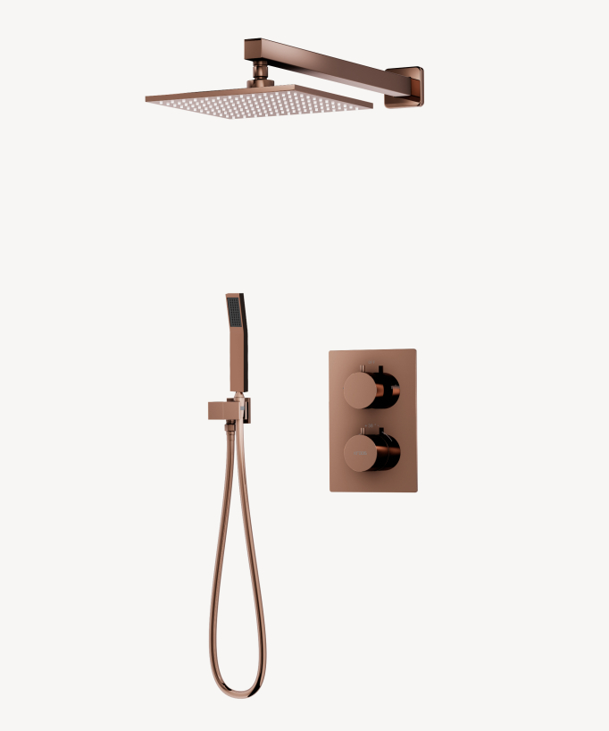 Miscelatore termostatico da incasso per doccia oro rosa - Sirius - small