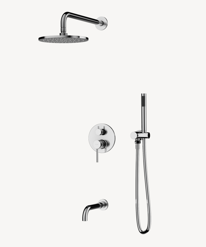 Unità vasca e doccia a incasso Cromo - Corbeau - small