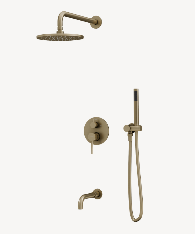 Pacchetto doccia e vasca in oro spazzolato - Corbeau - small