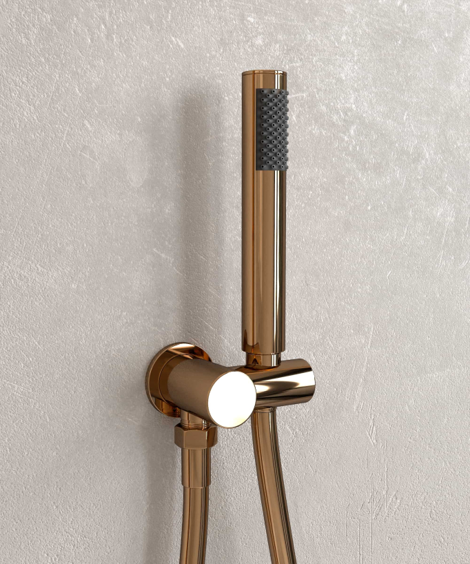 Colonna doccia e vasca a incasso Oro rosa - Corbeau