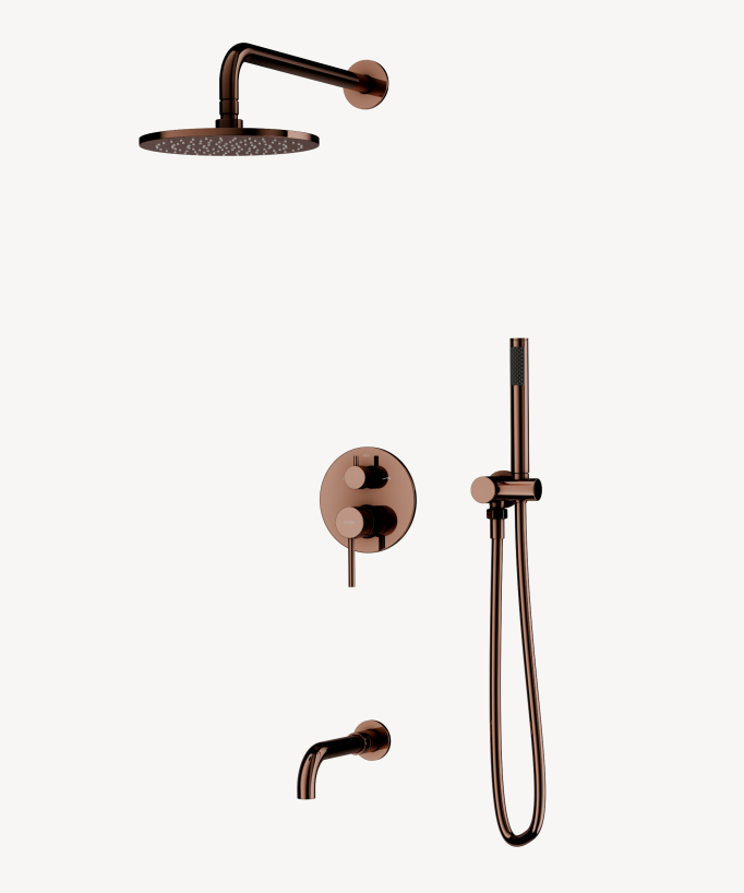 Colonna doccia e vasca a incasso Oro rosa - Corbeau