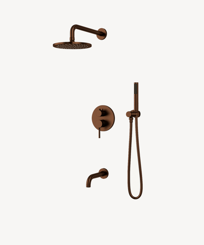 Colonna doccia e vasca ad incasso Moka spazzolato - Corbeau