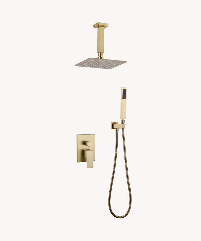 Miscelatore per doccia a soffitto in oro spazzolato - Sirius - small