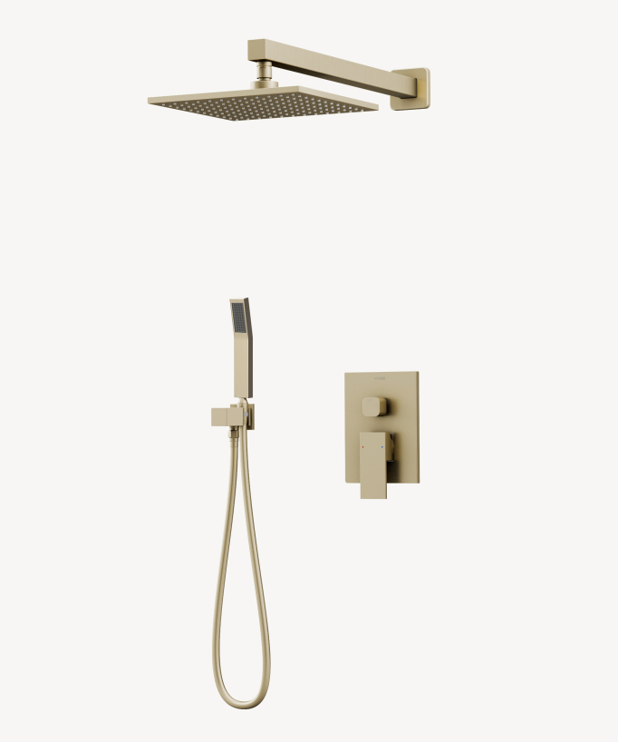 Composizione miscelatore doccia ad incasso Oro spazzolato - Sirius - small