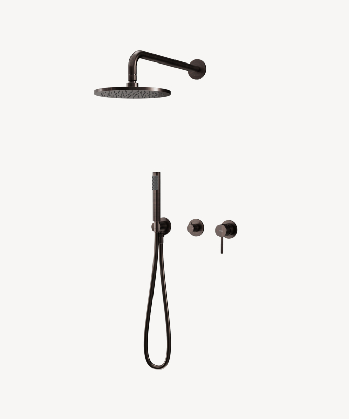 Colonna doccia incasso 3 fori Moka spazzolato - Corbeau