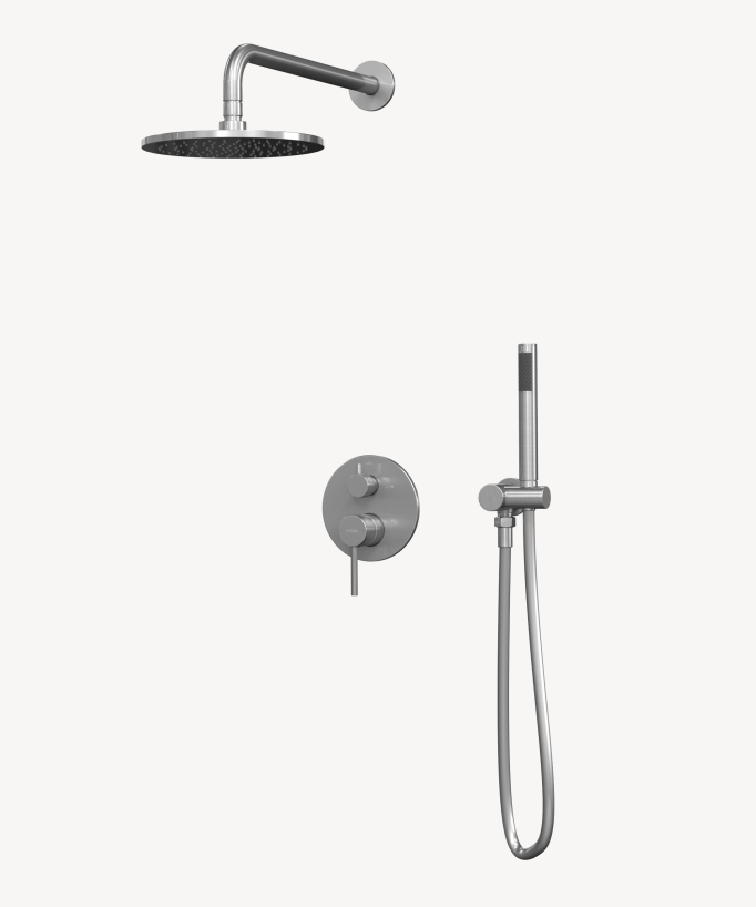 Composizione miscelatore doccia ad incasso Nichel spazzolato - Corbeau - small