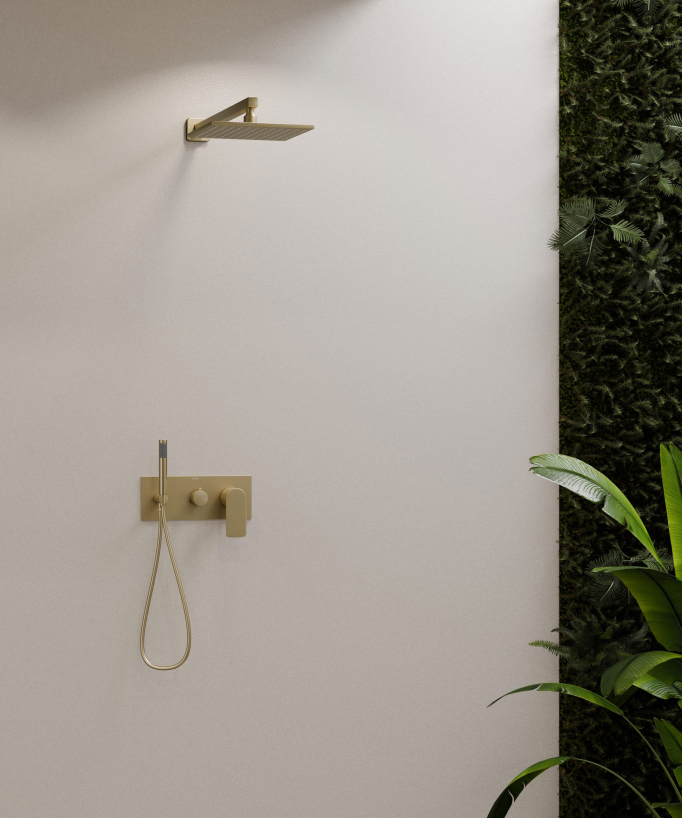 Miscelatore per doccia oro spazzolato - Nunki - small