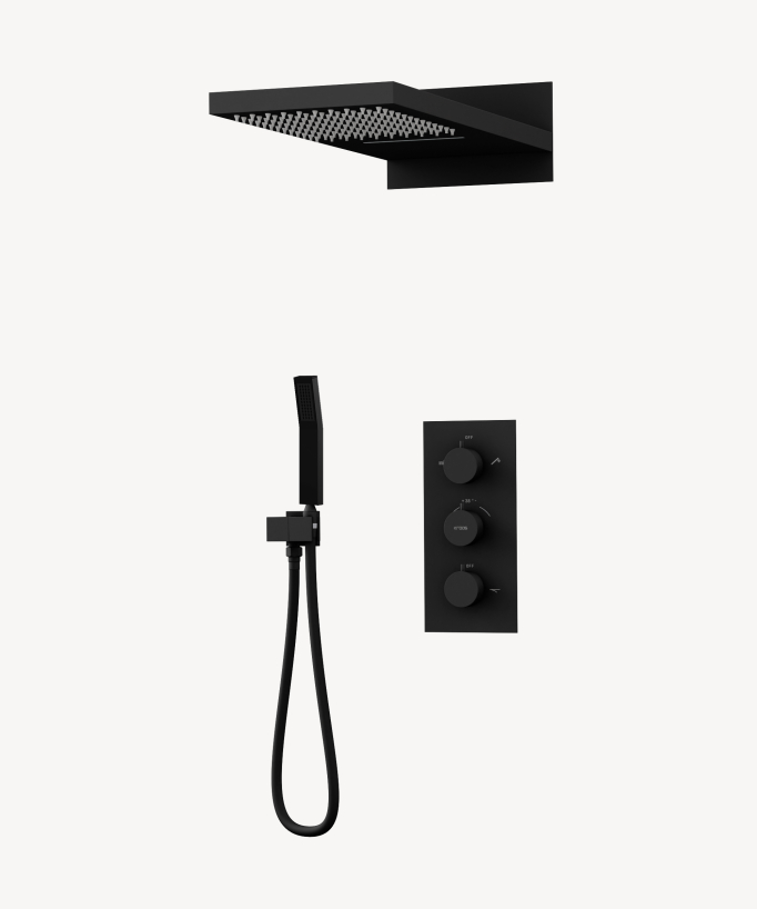 Pannello doccia termostatico nero - Sirius - small