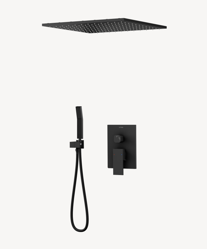 Gruppo doccia a soffitto nero - Sirius - small