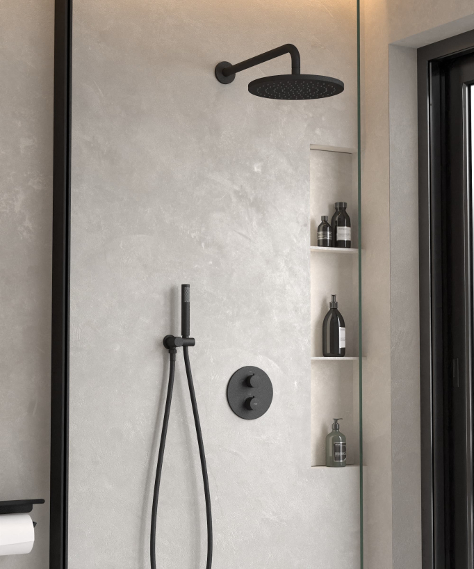 Pacchetto doccia termostatico nero - Corbeau