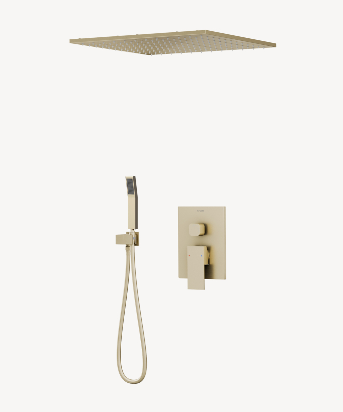 Gruppo doccia a soffitto Oro spazzolato - Sirius - small